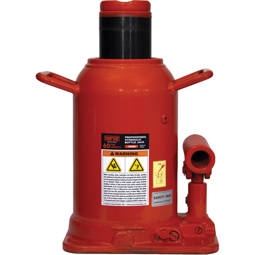 Cric-bouteille professionnel, 60 tonne(s), 18-11/16" Hauteur &eacute;lev&eacute;e Ottawa Fastener Supply