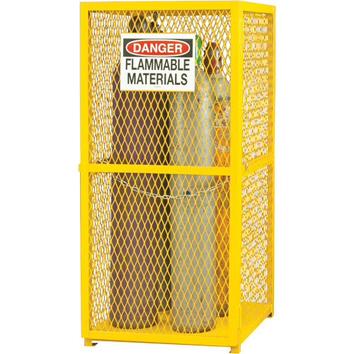 Gas Cylinder Storage Cabinet, 9 Cylinder Capacity, 30" W x 30" D x 71-3/4" H, Yellow Ottawa Fastener Supply