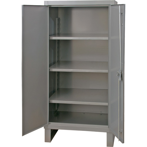 Extra Heavy-Duty Cabinet, Steel, 3 Shelves, 66" H x 36" W x 24" D, Grey Ottawa Fastener Supply