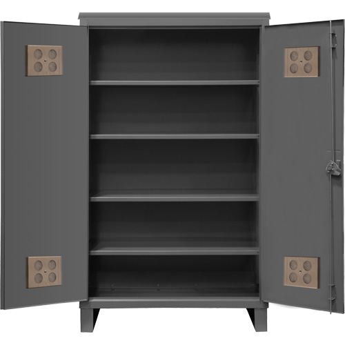 Heavy-Duty Outdoor Cabinet, Steel, 4 Shelves, 78" H x 48" W x 24" D, Grey Ottawa Fastener Supply