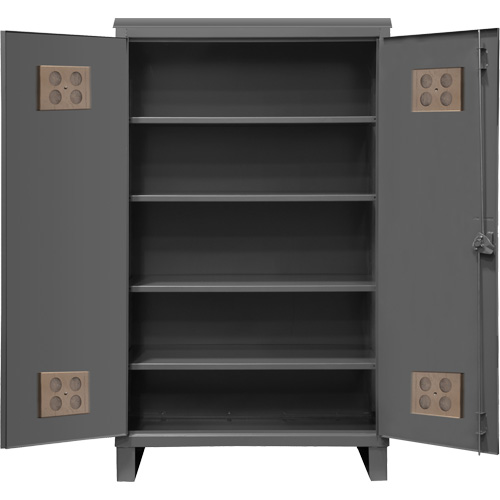 Heavy-Duty Outdoor Cabinet, Steel, 4 Shelves, 78" H x 60" W x 24" D, Grey Ottawa Fastener Supply
