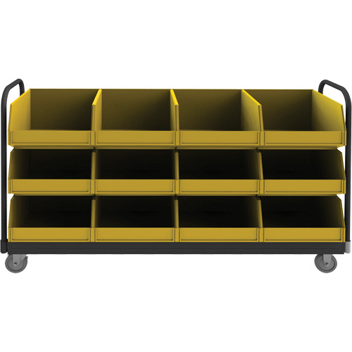 Mobile Tub Rack, Double-sided, 12 bins, 78" W x 18" D x 47" H Ottawa Fastener Supply