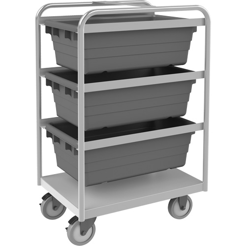 Mobile Tub Rack, Double-sided, 3 bins, 26" W x 18" D x 42" H Ottawa Fastener Supply