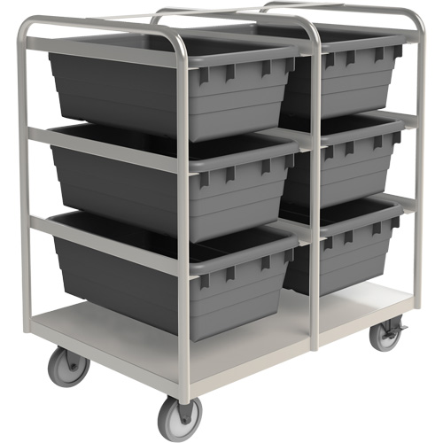 Mobile Tub Rack, Double-sided, 6 bins, 26" W x 36" D x 42" H Ottawa Fastener Supply