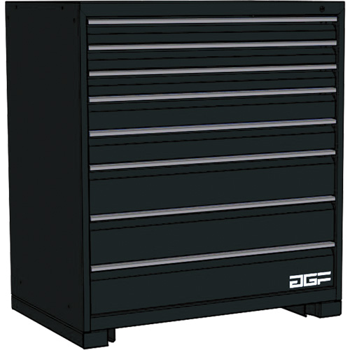 Modular Drawer Cabinet, 8 Drawers, 30" W x 24" D x 40" H, Black Ottawa Fastener Supply