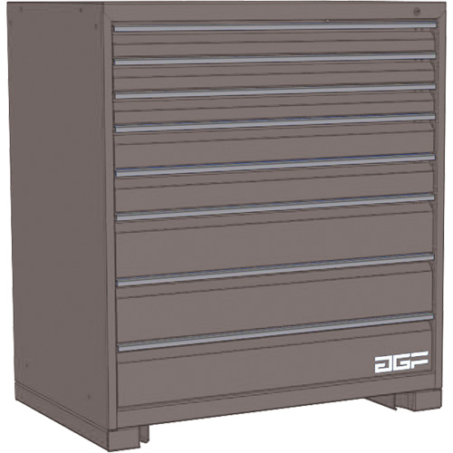 Modular Drawer Cabinet, 8 Drawers, 36" W x 24" D x 40" H, Grey Ottawa Fastener Supply
