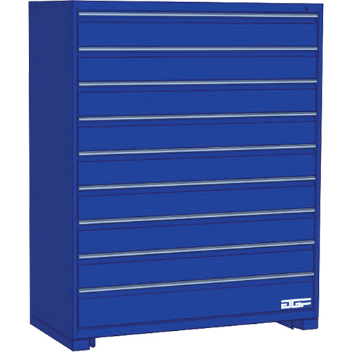 Modular Drawer Cabinet, 9 Drawers, 36" W x 28" D x 60" H, Blue Ottawa Fastener Supply
