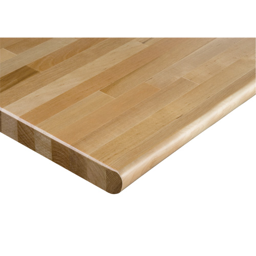 Hardwood Workbench Top, 48" W x 30" D, Bullnose Edge, 1-1/4" Thick Ottawa Fastener Supply