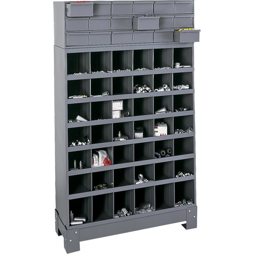 Modular Small Parts Storage Unit, Steel, 18 Drawers, 33-3/4" x 12-1/4" x 58-5/8", Grey Ottawa Fastener Supply