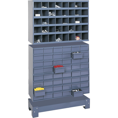 Modular Small Parts Storage Unit, Steel, 48 Drawers, 33-3/4" x 12-1/4" x 58-3/8", Grey Ottawa Fastener Supply