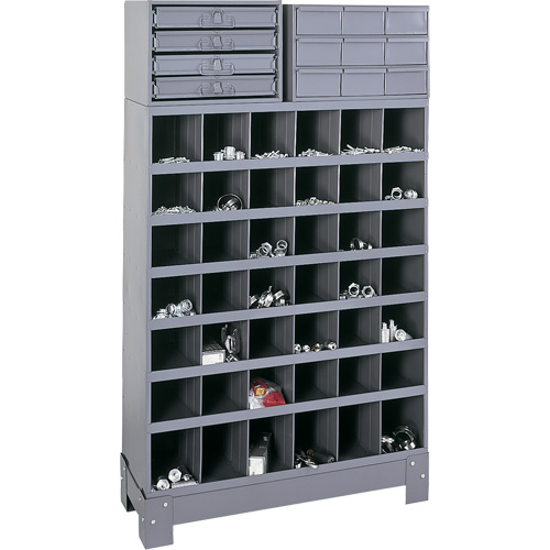 Modular Small Parts Storage Unit, Steel, 13 Drawers, 33-3/4" x 12-1/4" x 59", Grey Ottawa Fastener Supply