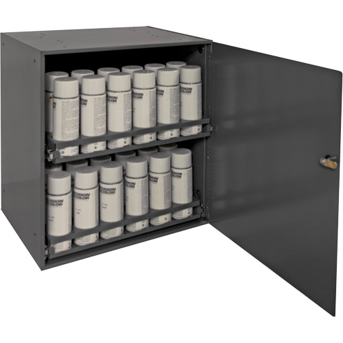 Aerosol Storage Cabinet, Steel, 21-7/8" H x 15-15/16" W x 20-5/16" D, Grey Ottawa Fastener Supply