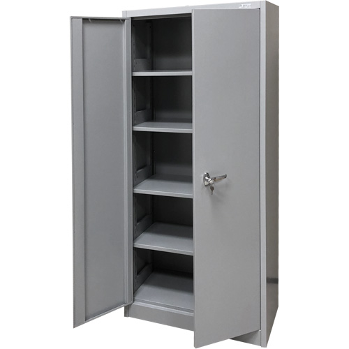 Armoire de rangement, Acier, 4 Tablettes, 66" h x 30" la x 15" P, Gris Ottawa Fastener Supply