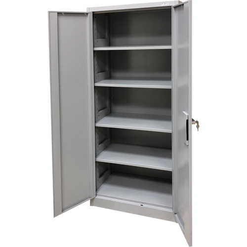 Armoire de rangement, Acier, 4 Tablettes, 66" h x 30" la x 15" P, Gris Ottawa Fastener Supply
