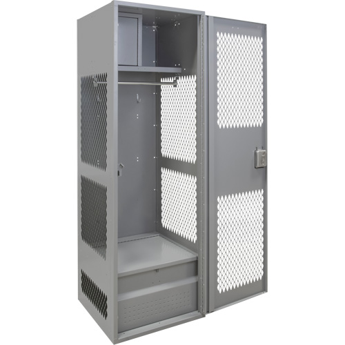 Gear Locker with Door, Steel, 24" W x 24" D x 72" H, Grey Ottawa Fastener Supply