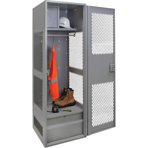 Gear Locker with Door, Steel, 24" W x 24" D x 72" H, Grey Ottawa Fastener Supply