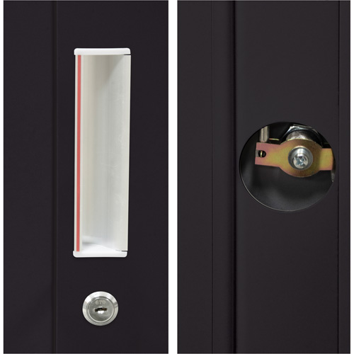 Combination Storage Cabinet, 36" W x 18" D x 72" H, Black Ottawa Fastener Supply