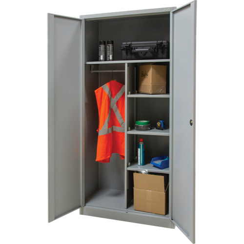 Combination Storage Cabinet, 36" W x 18" D x 72" H, Grey Ottawa Fastener Supply