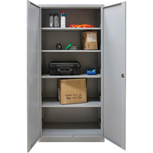 Hi-Boy Storage Cabinet, Steel, 4 Shelves, 72" H x 36" W x 18" D, Grey Ottawa Fastener Supply