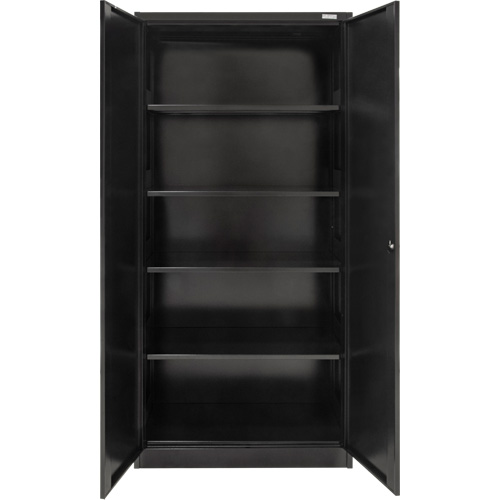 Hi-Boy Storage Cabinet, Steel, 4 Shelves, 72" H x 36" W x 18" D, Black Ottawa Fastener Supply
