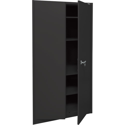Storage Cabinet, Steel, 4 Shelves, 78" H x 36" W x 24" D, Black Ottawa Fastener Supply