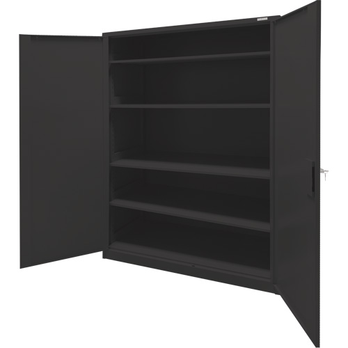 Storage Cabinet, Steel, 4 Shelves, 78" H x 48" W x 24" D, Black Ottawa Fastener Supply