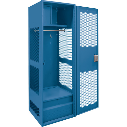 Casier pour &eacute;quipement avec porte, Acier, 24" la x 18" p x 72" h, Bleu fonc&eacute; Ottawa Fastener Supply