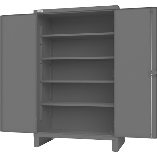 Cabinet with Recessed Pegboard Doors, Steel, 4 Shelves, 78" H x 48" W x 30" D, Grey Ottawa Fastener Supply