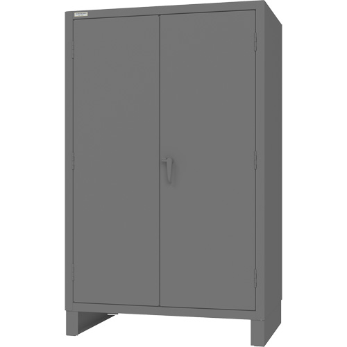 Cabinet with Recessed Pegboard Doors, Steel, 4 Shelves, 78" H x 48" W x 30" D, Grey Ottawa Fastener Supply