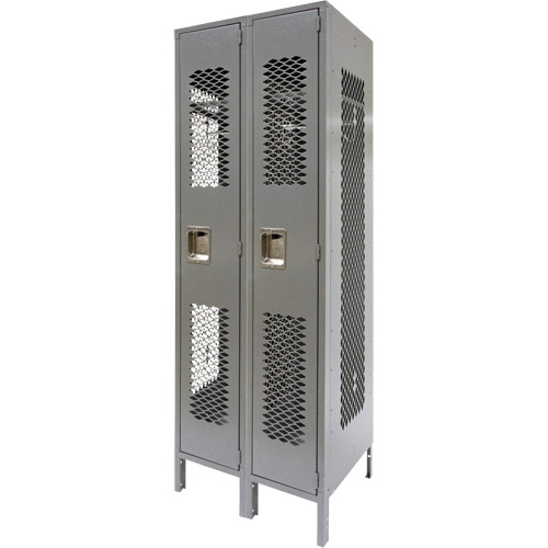 Casiers ventil&eacute;s, Bloc de 2, 24" x 18" x 78", Acier, Gris, D&eacute;mont&eacute;, Perfor&eacute; Ottawa Fastener Supply