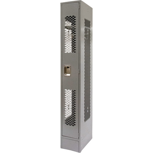 Vented Lockers, 12" x 18" x 78", Steel, Grey, Knocked Down, Perforated Ottawa Fastener Supply