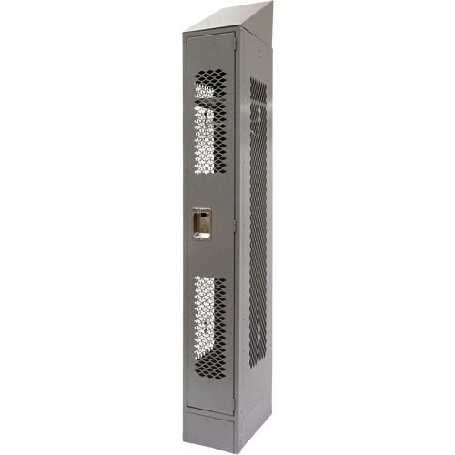 Vented Lockers, 12" x 18" x 88", Steel, Grey, Knocked Down, Perforated Ottawa Fastener Supply