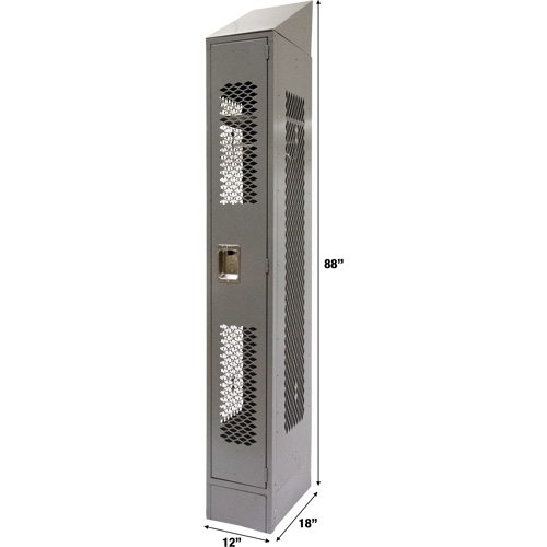 Vented Lockers, 12" x 18" x 88", Steel, Grey, Knocked Down, Perforated Ottawa Fastener Supply
