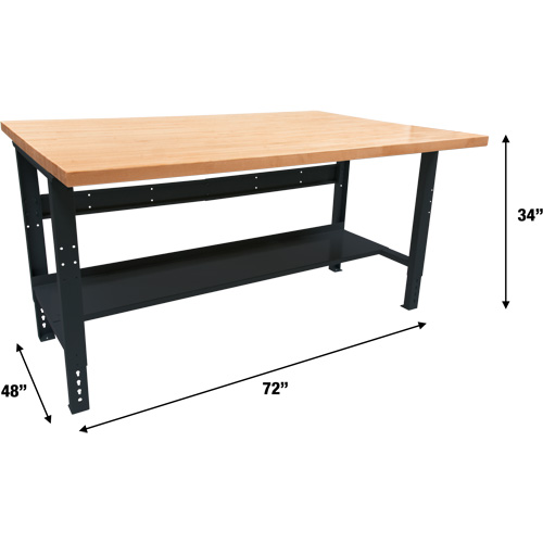 Industrial Modular Workbench, 1000 lbs. Cap., 72" W x 48" D Ottawa Fastener Supply