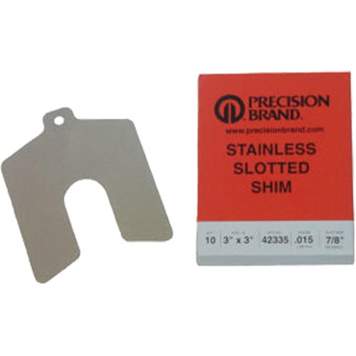 Slotted Shim Assortments, 4" L x 0.001"- 0.125" Thickness, 4" W, Stainless Steel Ottawa Fastener Supply