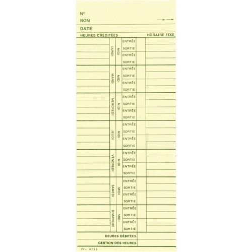 Time Cards Ottawa Fastener Supply