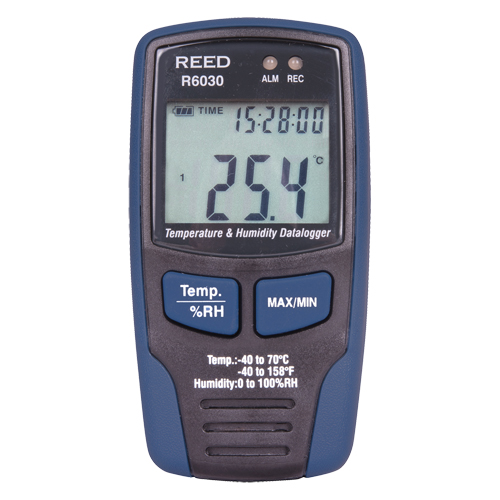 Temp/RH Data Logger with ISO Certificate, 40°C to 70°C (-40°F to 158°F) Ottawa Fastener Supply