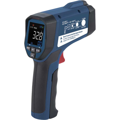 Infrared Thermometer with ISO Certificate, -26°- 2282° F ( -32° - 1250° C ), 50:1, Adjustable Emmissivity Ottawa Fastener Supply