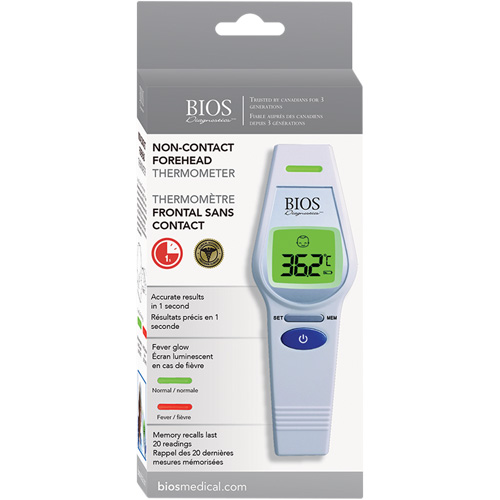Non-Contact Forehead Thermometer, 0°C - 100.0°C (32.0°F - 212.0°F), Fixed Emmissivity Ottawa Fastener Supply