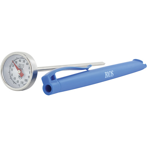 Thermom&egrave;tre &agrave; cadran 1 po/2,5 cm °C seulement avec manchon d'&eacute;talonnage, Contact, Analogique, 0,4-230°F (-18-110°C) Ottawa Fastener Supply