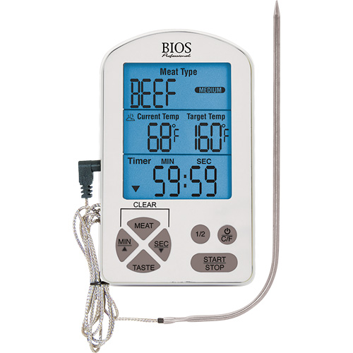 Premium Meat Thermometer & Timer, Contact, Digital, -4-122°F (-20-50°C) Ottawa Fastener Supply