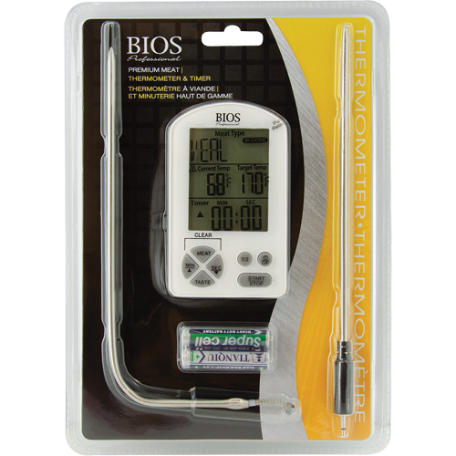 Premium Meat Thermometer & Timer, Contact, Digital, -4-122°F (-20-50°C) Ottawa Fastener Supply