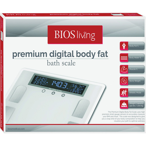 Premium Digital Body Fat Scale, 441 lbs. Cap., 100 g Graduations Ottawa Fastener Supply