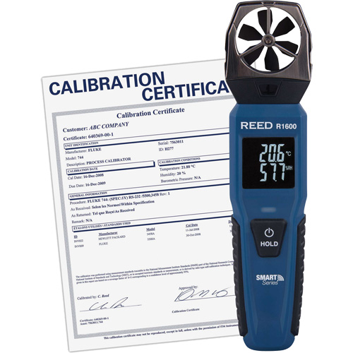 Bluetooth Smart Series Vane Anemometer with ISO Certificate, Data Logging, 0.6 - 25 m/sec/118 - 4921 ft./min/2.1 - 90 Km/hr/1.3 - 55.9 Mph Air Velocity Range Ottawa Fastener Supply