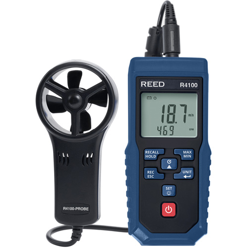 Vane Thermo-Anemometer with Air Volume, Data Logging, 0.4 - 30 m/sec Air Velocity Range Ottawa Fastener Supply