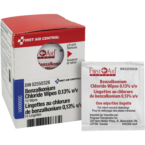 SmartCompliance Refill Benzalkonium Chloride Wipes 0.13% v/v, Towelette, Antiseptic Ottawa Fastener Supply