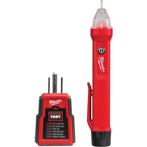 Voltage Detector & GFCI Receptacle Tester Kit, 50 V - 1000 V, Display & Sound Alert Ottawa Fastener Supply