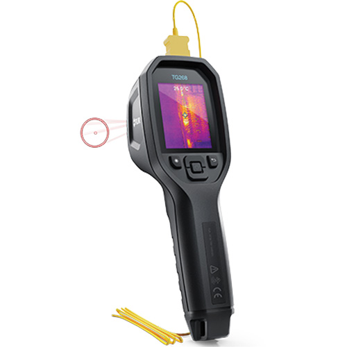 24:1 Spot IR Thermal Imaging Camera with Bullseye Laser & Type K Thermocouple, 160 x 120 pixels, -10° - 45°C (14° - 113°F), 70 mK Ottawa Fastener Supply