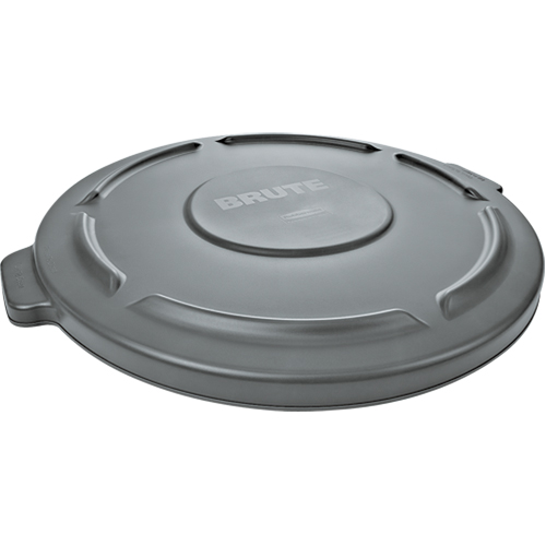 Round Brute&reg; Containers, Tops & Dollies, Flat Lid, Plastic/Polyethylene, Fits Container Size: 22-1/4" Dia. Ottawa Fastener Supply