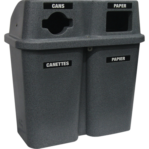 Contenants de recyclage Bullseye, Bord de rue, Plastique, 2 x 22 gal. US Ottawa Fastener Supply